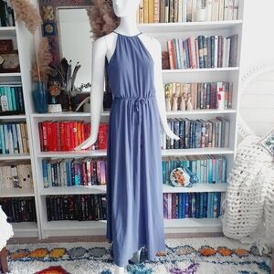 Lulus Sleeveless Event Maxi Dress Halter Long Special Occasion Cutout Back P603